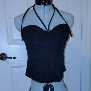 French Connection Black Denim Bustier Size 4
